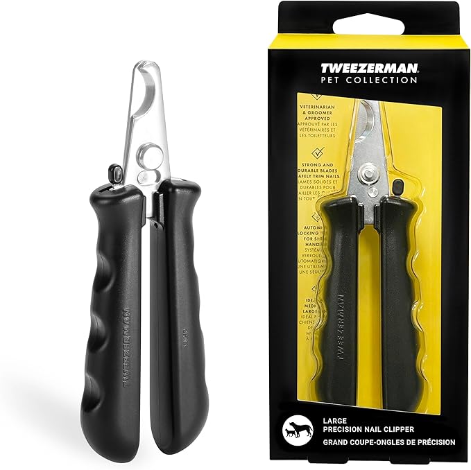 Tweezerman Large Nail Clippers for Dogs & Cats, Manual Professional Cat & Dog Nail Trimmer with Ergonomic Handle