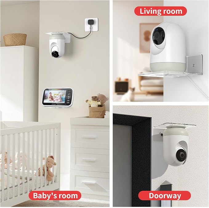 Baby Monitor Shelf - 2PCS Camera Wall Mount Shelf for Echo Spot & Other Small Items in Bedroom, Bathroom, Kitchen, Living Room