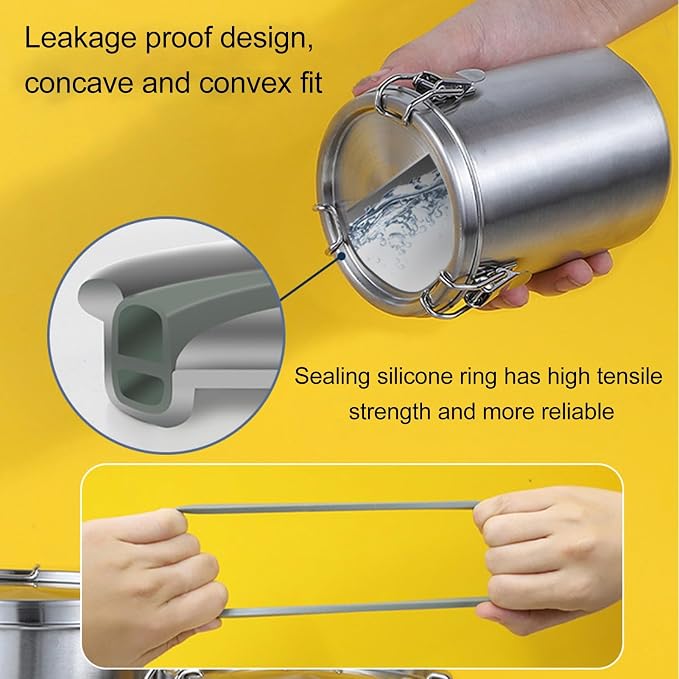 Airtight Small Pet Food Storage Container, Stainless Steel 2500ML | No Spill Freshness Seal Design, Cat Dog Treat Jars Feeding Supplies, Kitchen Pantry Arrangement, Dry Kibble Organization