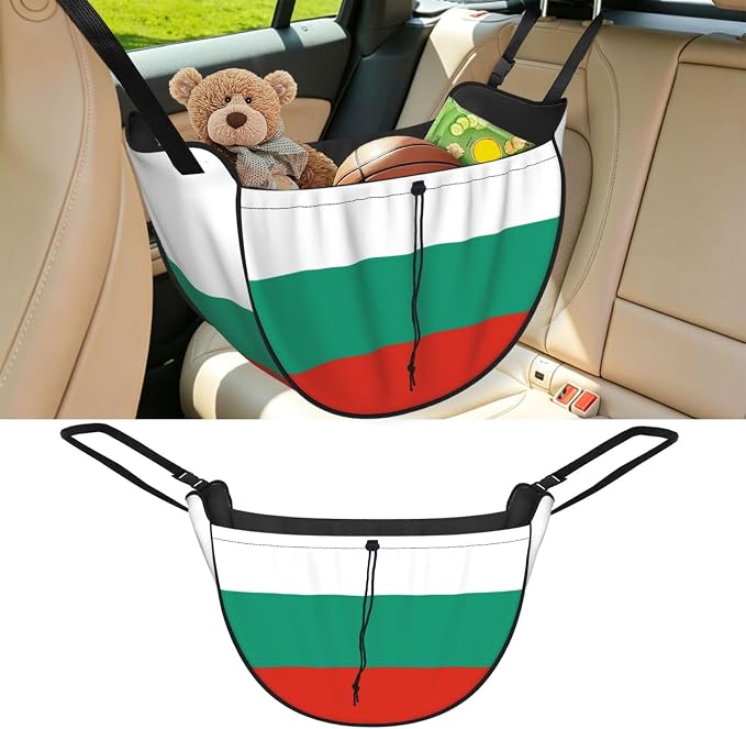 Flag of Bulgaria Car Seat Organizer-Backseat Storage Bag for Travel | Waterproof Durable. Holds Snacks Gear Essentials. Fits Most Cars.