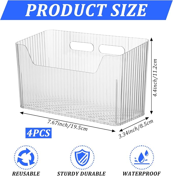 4 PCS Adhesive Kitchen Cabinet Door Organizer Storage Caddy, Clear Lid Organizer Cabinet Door Wall Mounted Pantry Storage Organizer for Food, Under Sink Door Storage Shelf for Kitchen Bathroom Office
