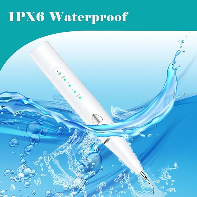 Plaque Remover for Teeth, Pet Ultrasonic Cleaner, Dog Plaque and Tartar Remover with LED Light, Dog Teeth Cleaning Dental Care Kit for Tartar and Stains, Suitable for Dogs and Cats (White)