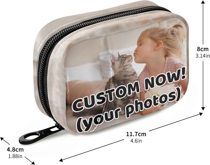 Custom Pill Bag with Photo Pill Box 7 Day Pill Case Travel Pill Organizer Bag with Zipper Portable Weekly Case Compact Size for Vitamin Supplement Holder