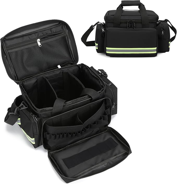 Medical Bags Empty First Aid Bag,First Responder Bag,First Aid Kits Organizer with Detachable Dividers,Emergency Bag for Nurses,Home Health Care, EMT