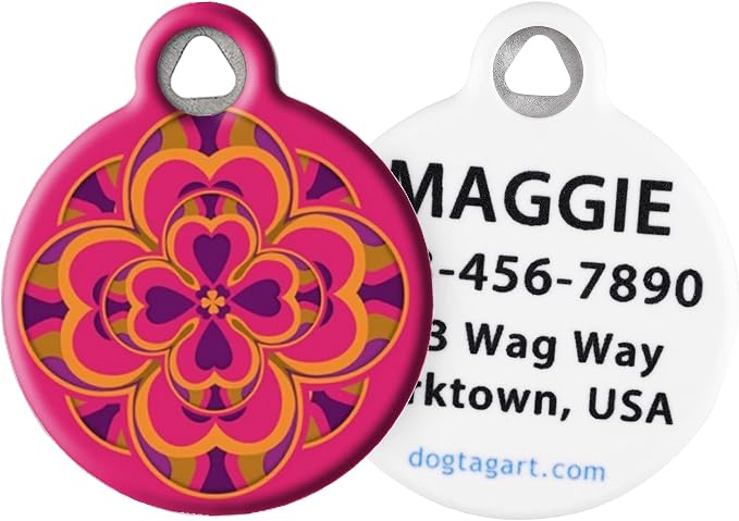 Lupine Pattern Heart 2 Heart Custom Pet ID Tag for Dogs and Cats (Large) Lupine Brand Matching Tag, Complements Lupine Leash and Collar Patterns, Customizable Dog Tags