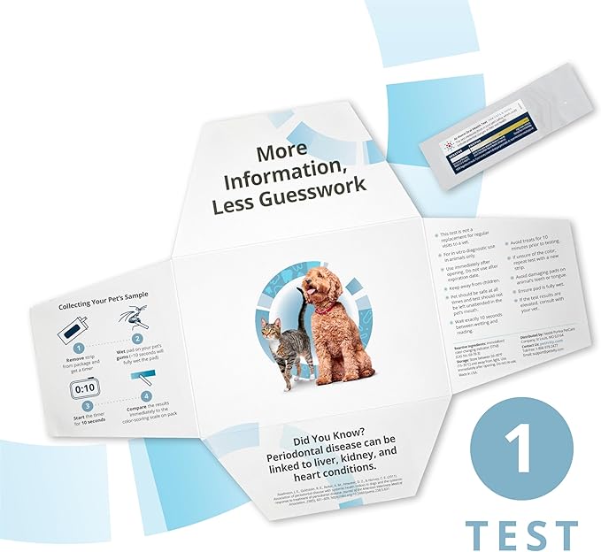 Petivity At-Home Oral Health Test for Cats & Dogs — 10-Second Dental Check Kit by Purina — Simple Saliva Swab to Detect Bad Breath & Gum Issues - (Pack of 1)