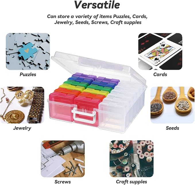Plastic Storage Box Arts Storage Boxes(12 Color+6 Clear-Small) | Multifunctional Design,Stackable,Clear,Versatile Organization,Space-Saving,Durable,Dust Protection