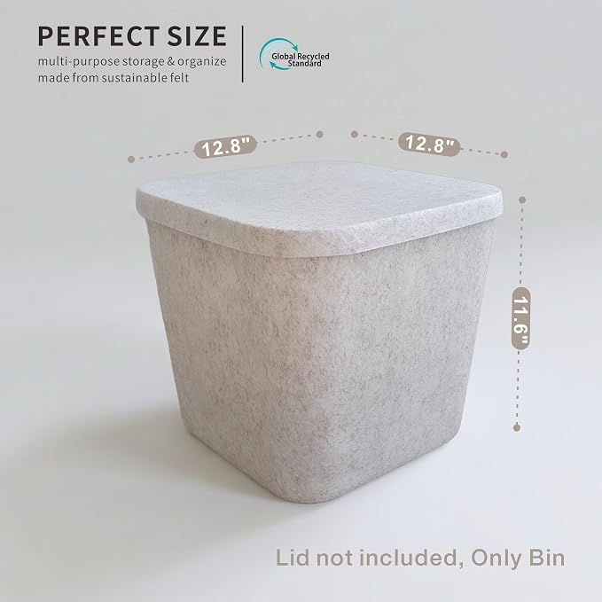 Welaxy Hide Storage Felt Bin Oatmeal Shelf Basket Cubic Container Closet