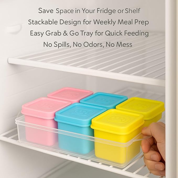 2ME Cat and Dog Food Storage Containers with Lids, 6-Pack 100% Silicone 4oz Each, with Dual-Ended Scoop – Keeps Wet Can Food Fresh, Odor-Resistant,Freezer, Microwave & Dishwasher Safe