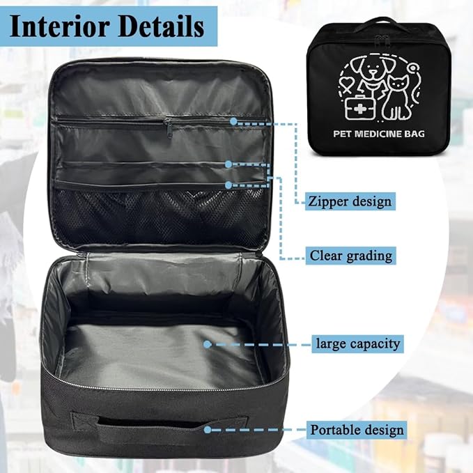First Aid Kit Bag Pet Paw Cute Dog Print Empty Medic Bag for Pet Friendly Households and Outdoor Adventures Featuring Wear Resistant Material Breathable Construction Easy Access