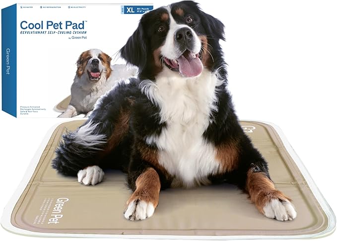 The Green Pet Shop Cool Pet Pad - Extra Large, Iced Latte - Self-Cooling, Pressure Activated Mat for Dogs & Cats from 80+ lbs - Non-Toxic Gel, No Water Needed