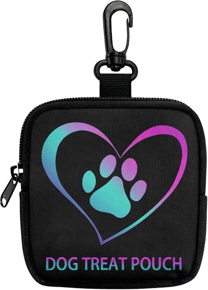 Dog Treat Pouch for Pet Training, Hand Free Puppy Dogs Treat Bag with Carabiner, Portable Pet Dog Walking Bag for Travel or Outdoor Use, Pets Feed Snack Reward Pocket