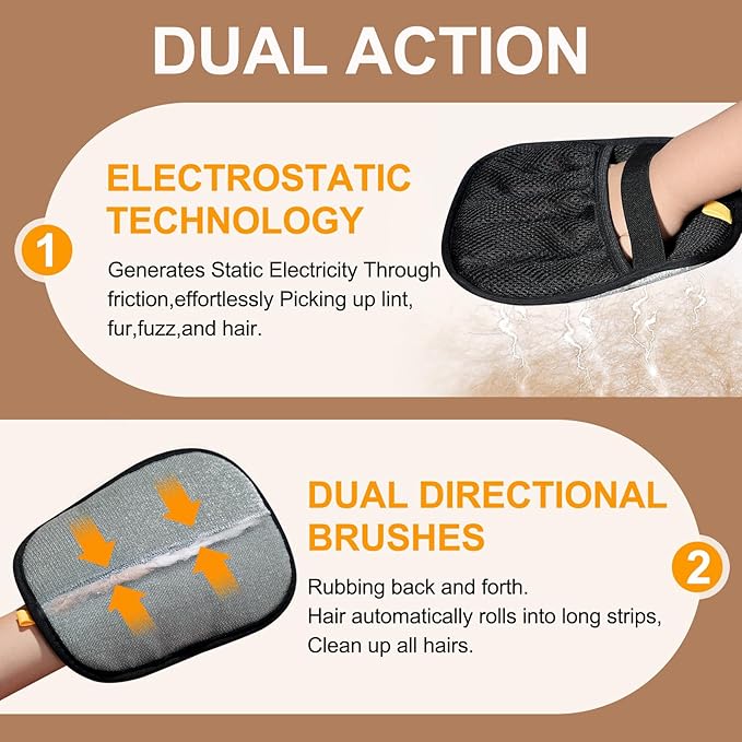 Pet Hair Remover for Laundry - Electrostatic Pet Hair Remover for Laundry, Couch, Carpet, Furniture & Pet Grooming – Reusable Cat Dog Hair Magic Brush Mitt (1 PCS)