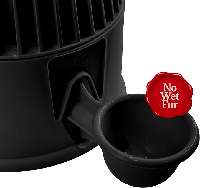 Pet Water Dispenser for Dogs and Cats, 67.6 oz – Gravity-Fed Water Bowl for Clean Drinking, Prevents Wet Fur, BPA-Free Polypropylene, (Opaque Black)