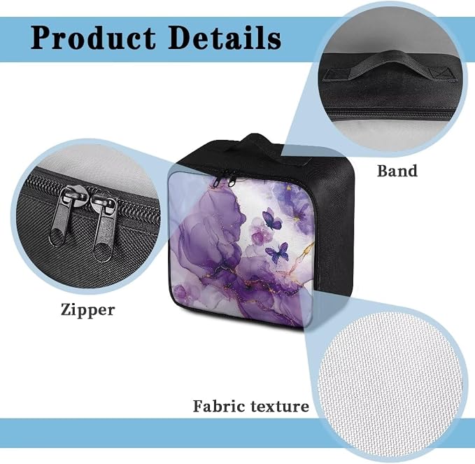 Rnyleeg Purple First Aid Bag Empty Modern Marble Print First Aid Kits for Businesses Emergency Medical Kit for Home, Office, Car, Outdoor