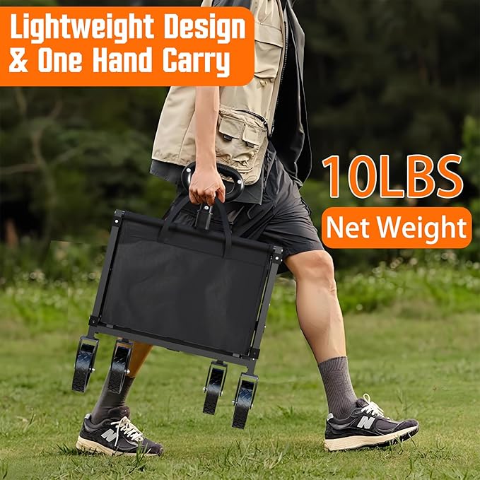 Yozoia Wagons Carts Foldable, Lightweight Portable Utility Shopping Cart with Wheels, Folding Grocery Wagon Cart for Grocery, Camping, Shopping, Beach, Garden, Sports Black | Foldable, Lightweight, Portable, Simple Installation, for Camping Shopping Be...