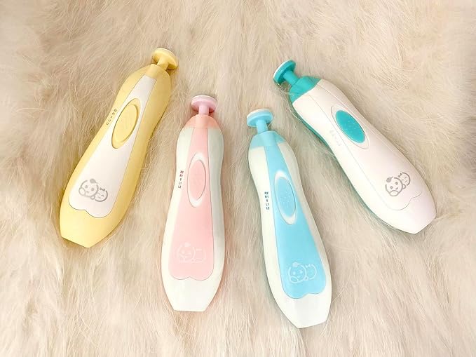 Royal Angels Upgraded 21 in 1 Baby Nail Trimmer with Labeled Case, 13 Extra Replacement Pads, Safe Electric Baby Nail File Kit for Newborn & Toddler, Whisper Quiet Nail Clipper with LED Light (Green)