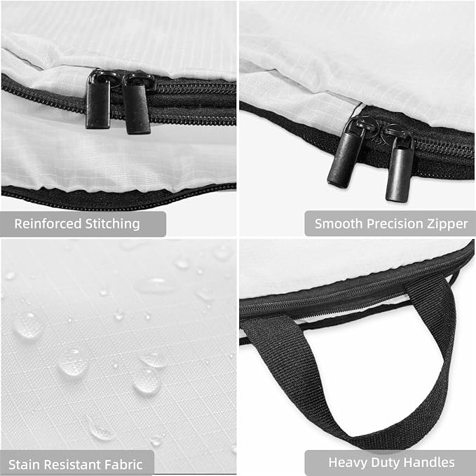 Holiday Pet Hearth 4 Set Compression Packing Cubes | Expandable Travel Organizers For Suitcases, Carry-On Bags, Business Trips, Camping, And Closet Storage