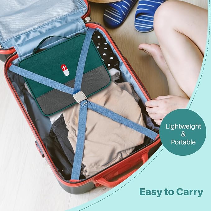 First Aid Bag Empty Medicine Bag Portable Medical Supplies Organizer Bag for Home Traveling Outdoor Hiking Camping Backpacking Cycling (Green)