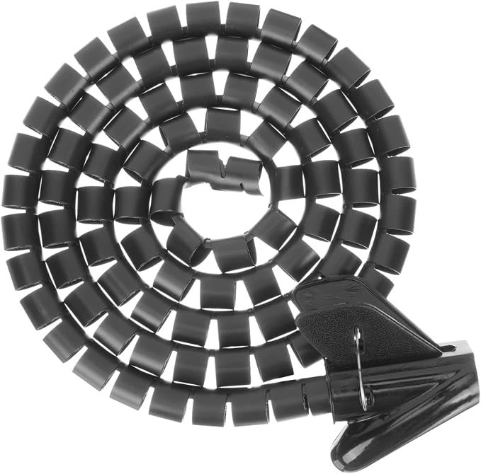 NUOBESTY Spiral Cable Organizer Wrap Tube for Efficient Wire Management Coiled Design Prevents Damage from Pets for Home Office and Garage Use