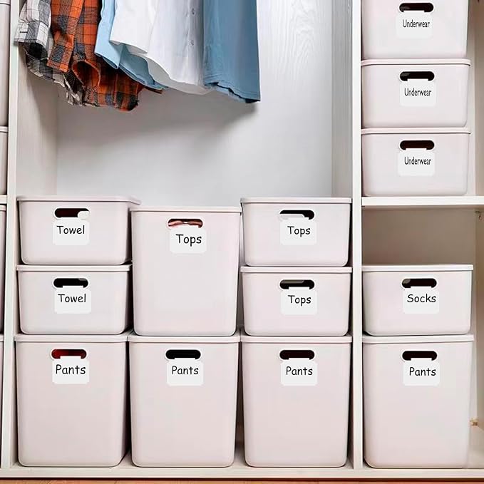Erasable Label Holders Kit - 20 White PVC Bin Clips & 2 Chalk Markers for Organizing Storage Bins, Baskets, Containers