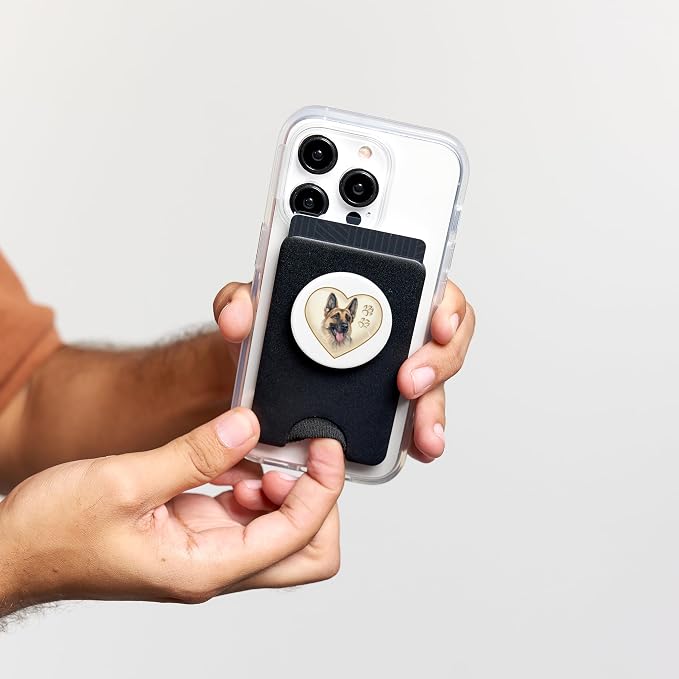 Dog, Pet, German Shepherd, Puppy, Heart, Paws, Pop-Socket PopSockets PopGrip: Swappable Grip for Phones & Tablets PopSockets PopWallet for MagSafe
