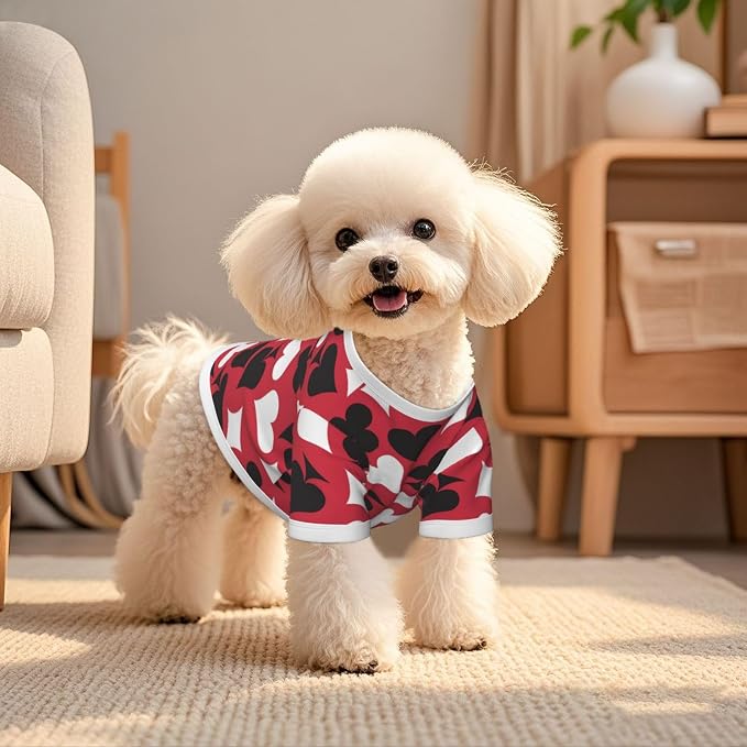 Playing Cards Dog Shirt Pet Cotton T-Shirt Breathable Dog Clothes