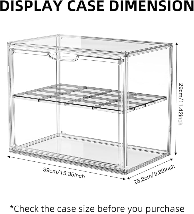 HOYOJA Large Acrylic Display Case for Collectibles, Acrylic Box with Compartment Divider Clear Mini Greenhouse for Indoor, Small Green House with Magenetic Door, 1 Pack