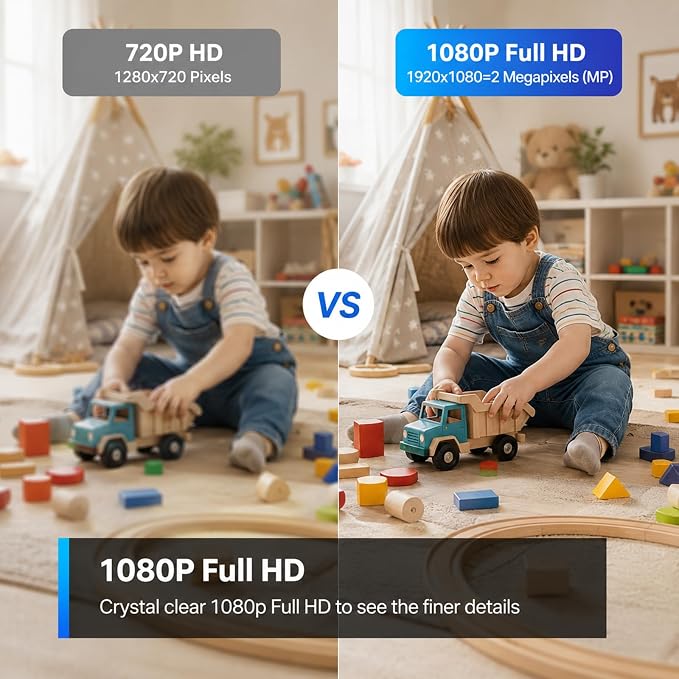 Upgraded 1080P Mini Camera for Home, Office, Pets & Baby Monitoring Compact Wireless Indoor Security Camera with AI Motion Detection, Auto Night Vision & 2-Way Audio,Cloud Storage