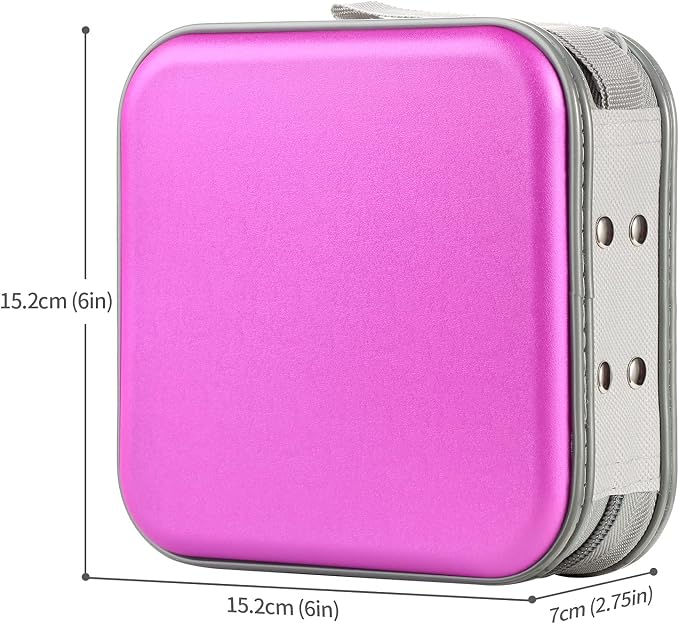 UENTIP DVD Case,48 Capacity CD Case Portable Holder,For Car Home Travel | CD Holder DVD Case, Smooth Double Zipper, Hard Plastic Shell, Scratch-Resistant, Slip-Resistant Tab, Blu-ray/CD/DVD Storage