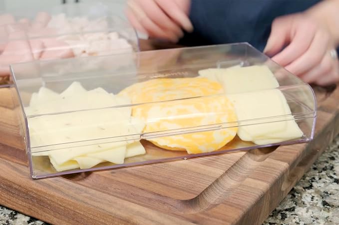 Pikanty Large Deli Meat Container for Refrigerator — Holds 3 Packs of Bacon, Cold Cuts, Sliced Cheese, Ham, Turkey or Salami, Airtight Hinged Lid, Dishwasher and Freezer Safe, Made in USA