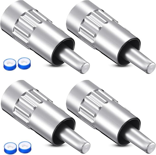 Qinyoung 4 Pack Automatic Dog Faucet Waterers, 3/4" Lick-Activated Dog Water Fountain Hose Spigot Attachment with Anti-Leak Tape for Dogs, Livestock