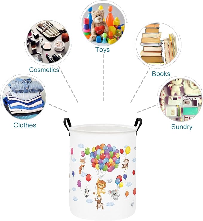 Cute animal Storage Bin Foldable Nursery Basket | Foldable with Waterproof PE Coating Organizer Bin for Kids Boys and Girls,Office,Bedroom,Clothes