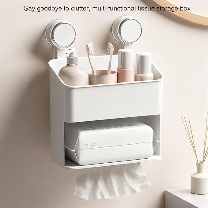 Shower Suction Cup Wall Mounted Bathroom Shelf Drillless PET ABS Storage PET ABS Shower Storage Rack Suction Shelf for Toiletries Portable Bathroom Wall Rack Accessories Hygienic Organizers