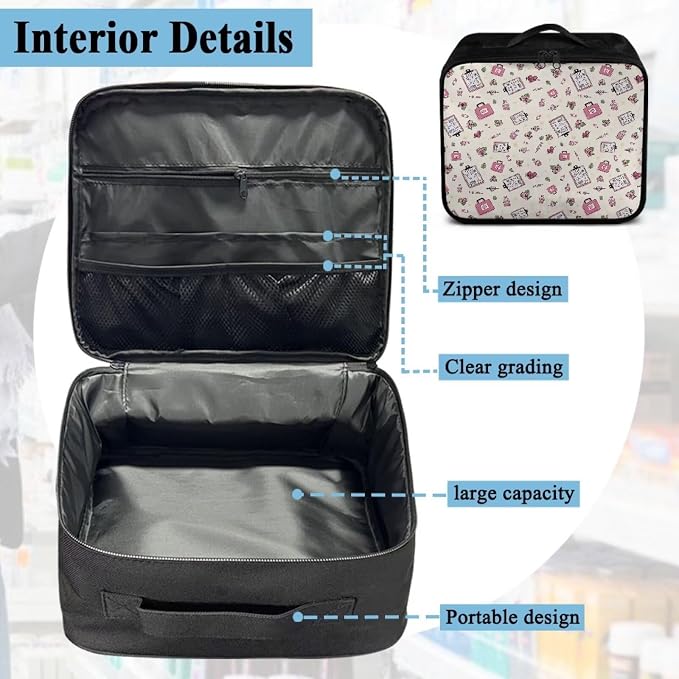 Portable Empty First Aid Kit Bag Travel Medicine Pouch Nurse Floral Print Medical Bag Empty Medium Dorm Medicine Organizer Storage Bag for Car Home Travel Hiking School