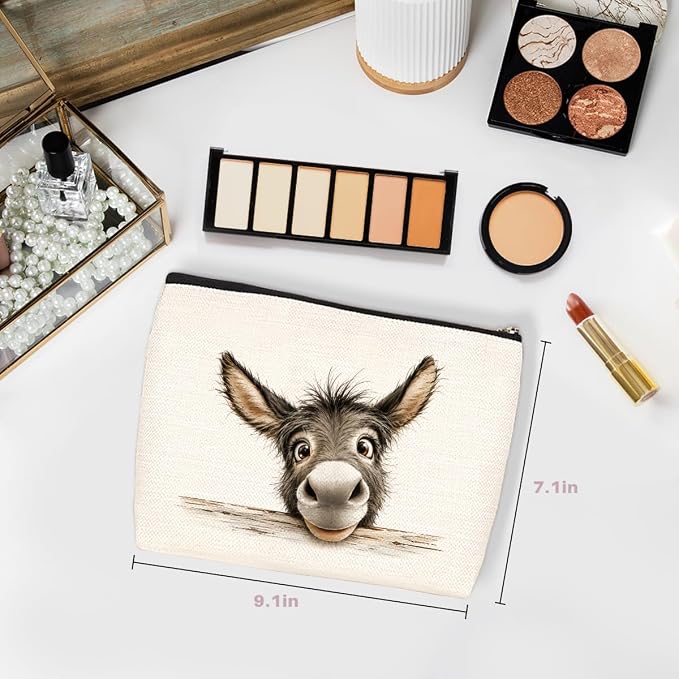 Cartoon Donkey Makeup Bag, Donkey Gifts Cosmetic Bags Travel Organizer Bag