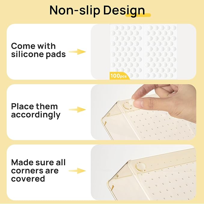 Vtopmart 25 Pack Plastic Drawer Organizers with Non-slip Rubber Pads | 4-Size Versatile Makeup Organizer, Storage Containers Small Bins for Makeup, Jewelries, Bedroom, Kitchen Utensils and Office