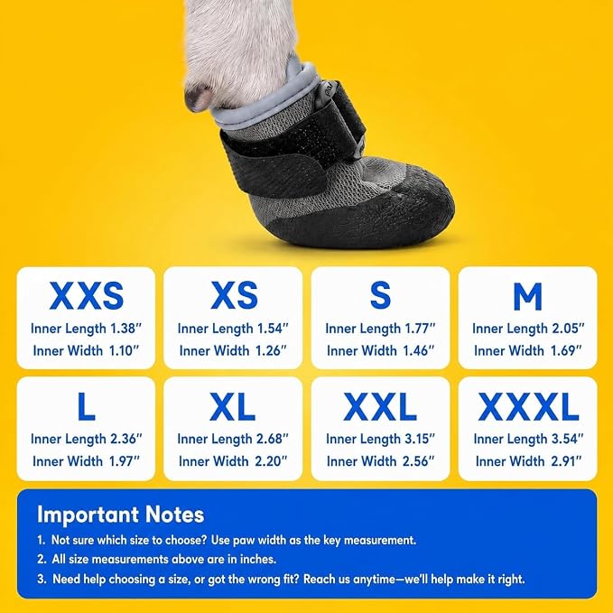 4-Pack Soft Upper & Flexible Sole Dog Summer Shoes for Hot Pavement | Stay-On Dog Booties for Rain, Snow, Mud & Outdoor Walks, Dog Shoe for Large Dogs with Free Mesh Bag to Stop Licking, XXL