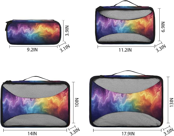 Packing Cubes for Travel, Glitter Travel Luggage Packing Organizers for Women Men, Large Custom Toiletries Bag for Clothes Shoes, Corlorful Glitter