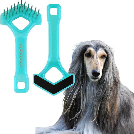 Mini-Rake V-Shaped with 1" Double-Row Rotating Teeth (Aqua-Blue/Black Top)