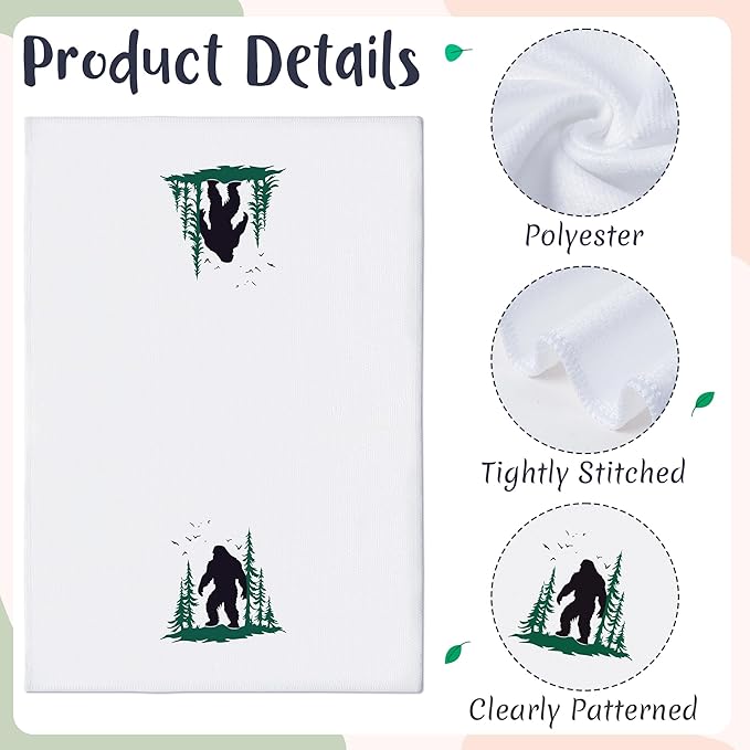 GROBRO7 Funny Gorillas Hand Towel - 6Pcs Forest Mountain Gorilla Theme Kitchen Dishcloths Set Polyester Soft Towels for Bathroom Accessories Home Dining Decor Housewarming Gifts for Men Women