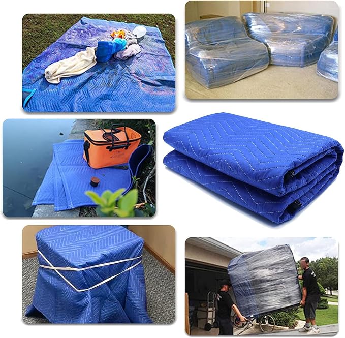 5 Pack Moving Blankets 40x72in Heavy Duty Padded Packing Furniture Blankets for Moving Supplies Shipping Protecting Furniture
