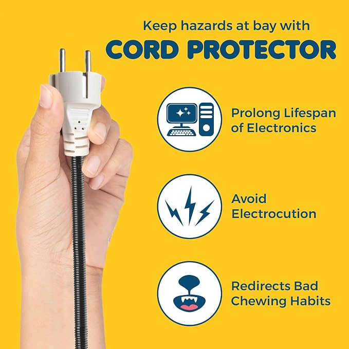 SunGrow Dog and Cat Cord Protector, 0.25 Inch Opening Diameter, Dog, Cat, Ferret Cord Protector from Wire Chew, Cable Protector Tubing, Stop Chewing Cable Management Sleeve, 20 Feet