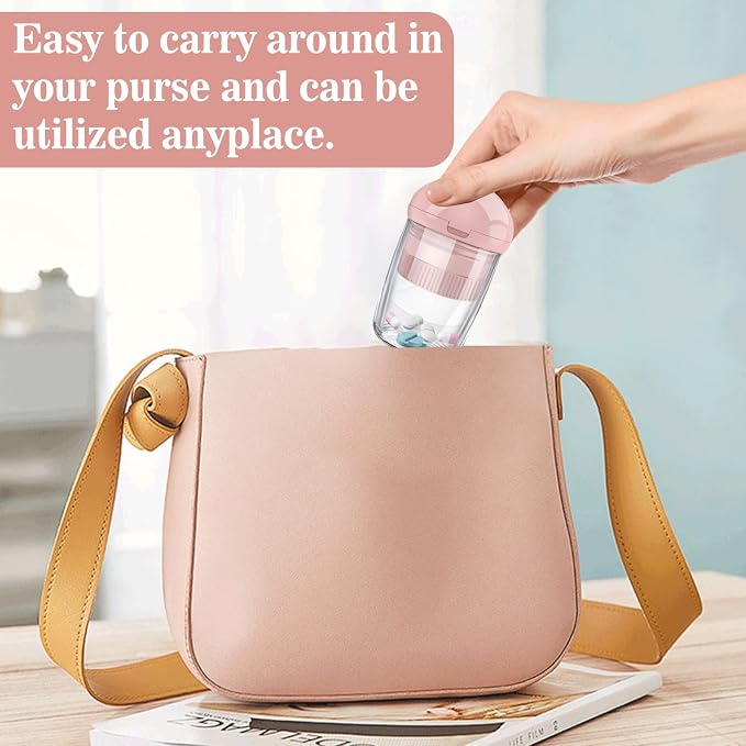 Pill Cutter Crusher Splitter: 3-in-1 Portable Pill Case Pink