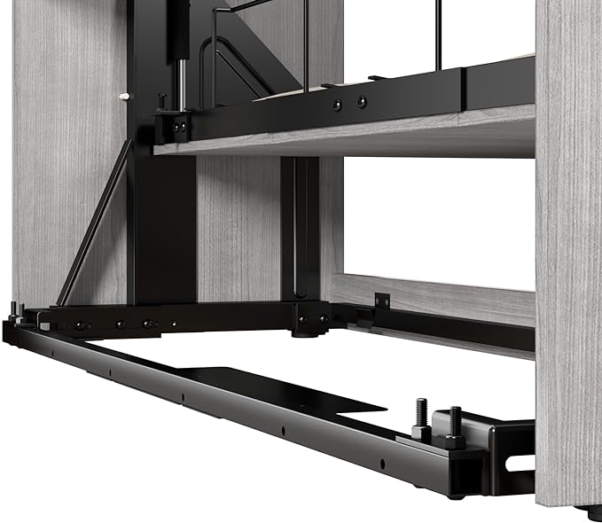 Bestar Queen Murphy Bed with Closet, Platinum Gray, Claremont, 85W | Closet Organizer; supports up to 1000 lb; min. ceiling height 88 in.; for guest room or multipurpose space; 10-year warranty