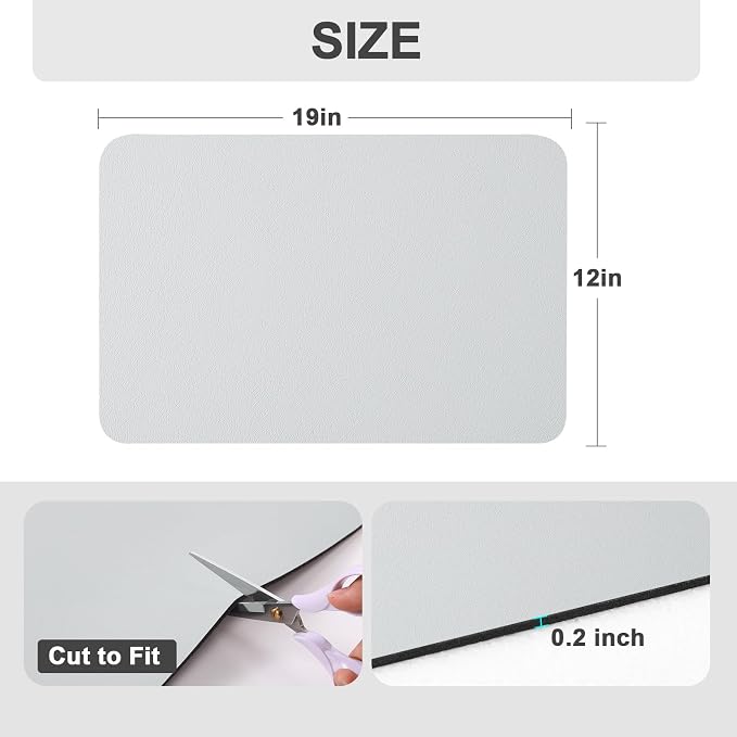 Ecotrim Coffee Mats for Coffee Bar Accessories, Light Grey 12" x 19"