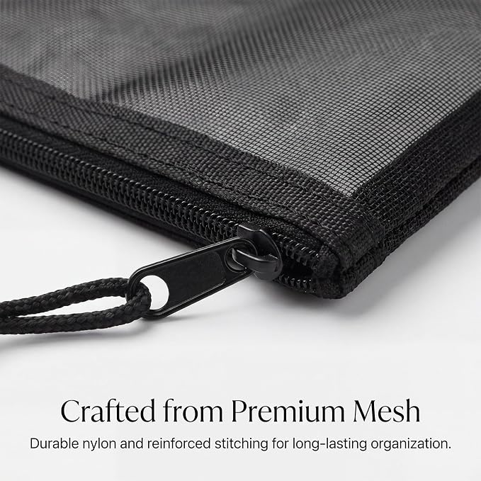 6 Pcs Mesh Zipper Pouch Bags, Small Travel Toiletries Makeup Cosmetic Organizer Bag, Zippered Pouches Insert for Purse Backpack Luggage Organizer