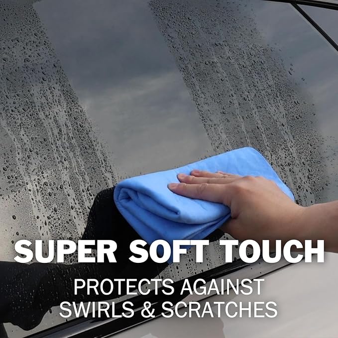 2 Pack Premium XL Shammy Cloth for Car Drying, 34”x25” Chamois Towel for Car, Super Absorbent Shammy Towel for Car, Reusable Soft Car Drying Towels