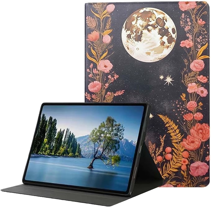 for Samsung Galaxy Tab S5e Case 2019 10.5”Model SM-T720/T725,Premium Leather Folio Stand Auto Wake/Sleep,Multiple Viewing Stand,Moonlit Garden