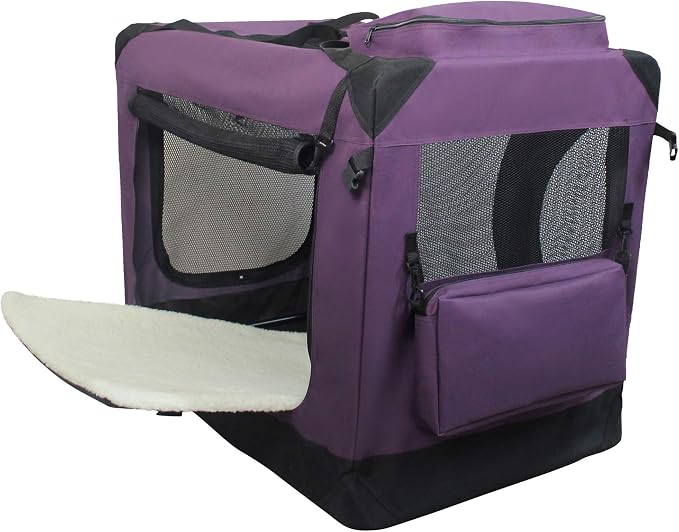 EliteField 3-Door Soft Dog Crate with Bed & Carrying Bag (2-Year Warranty) | 3 Mesh Doors, Steel Frame, Removable & Washable Crate Cover and Bed Cover, Storage Pockets, Indoor/Outdoor, Foldable